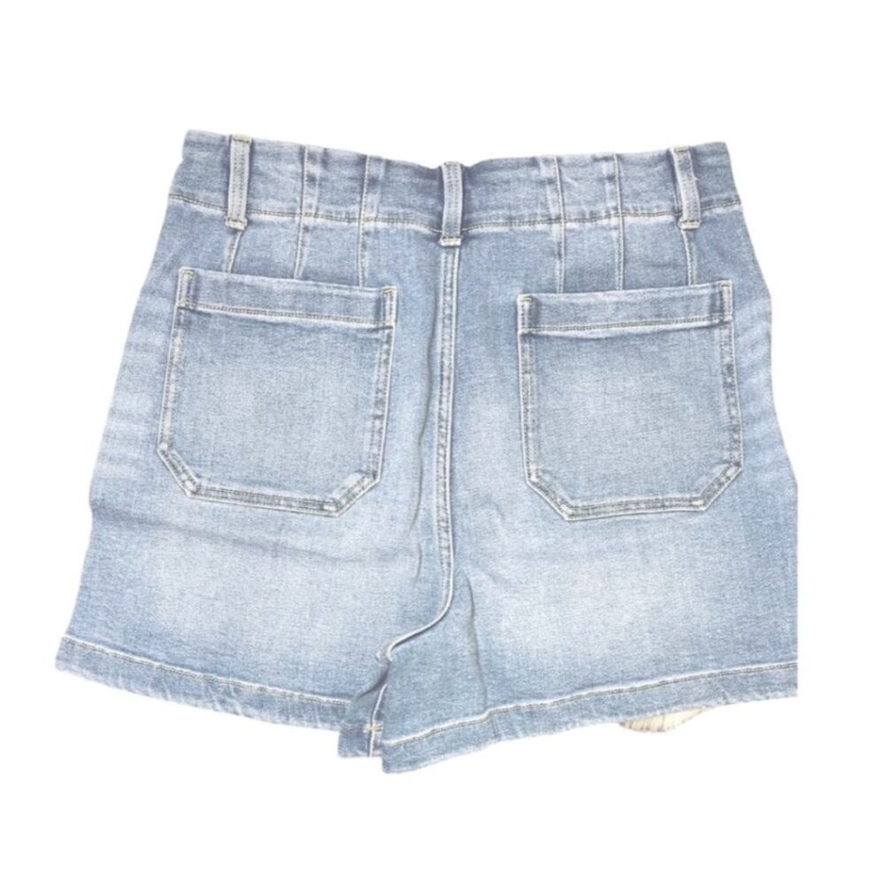 LC Lauren Conrad Womens Light Super High Rise Patch Pocket Jean Shorts Sz 8 New - Picture 4 of 7